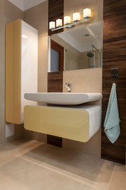 Tidal 5 Light 40" Vanity in Brushed Nickel in a room setting