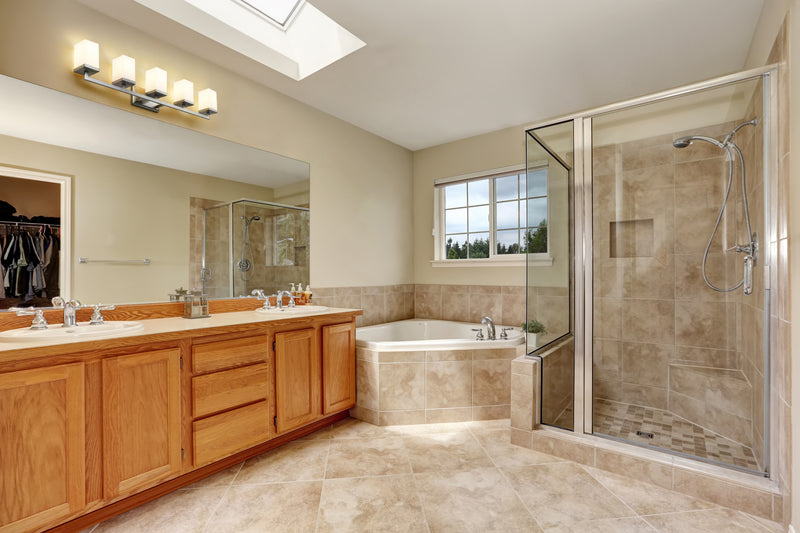 Tidal 5 Light 40" Vanity in Brushed Nickel in a room setting