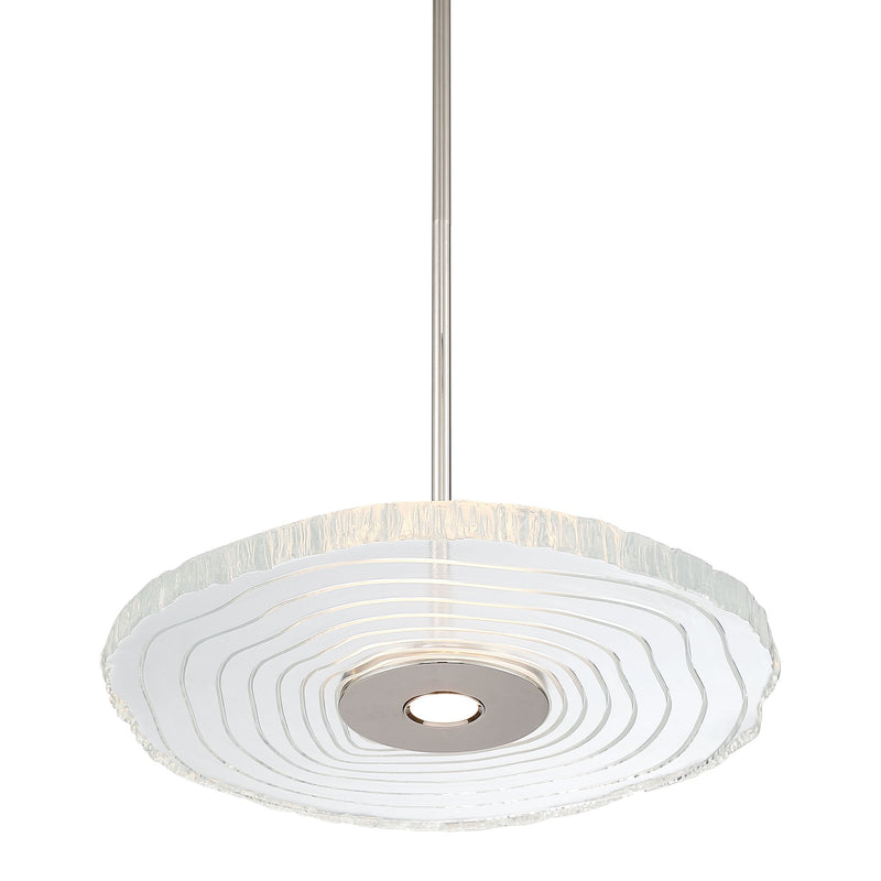 Luminwood 16" LED Pendant in Polished Nickel