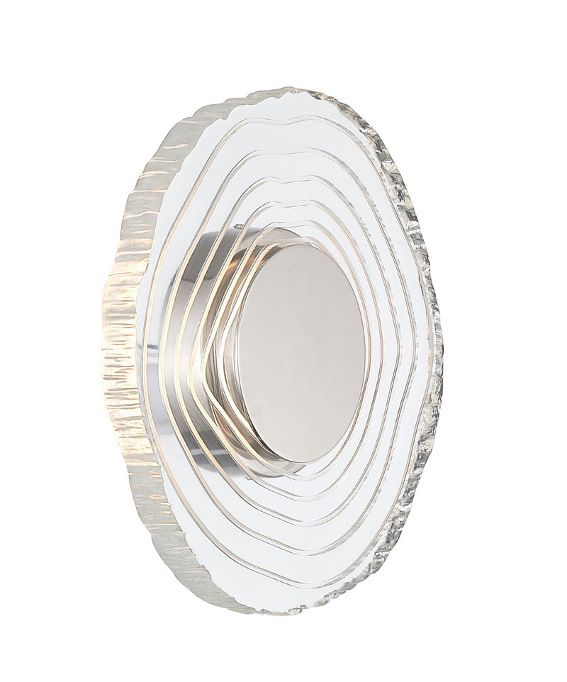 Luminwood 12" LED Wall Sconce in Polished Nickel