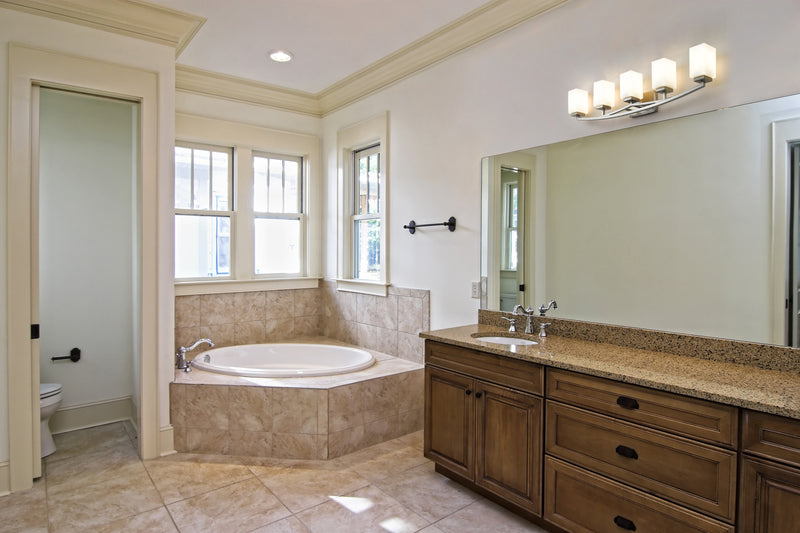 Zaid 5 Light 40" Vanity in Brushed Nickel in a room setting