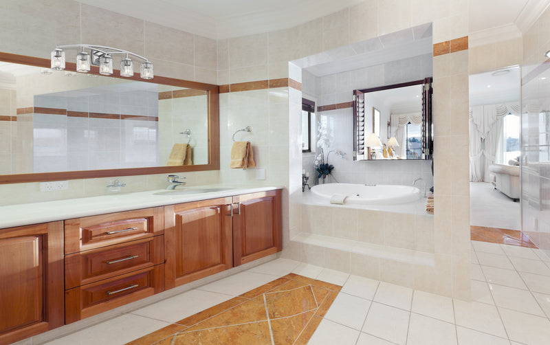 Zaid 5 Light 40" Vanity in Chrome in a room setting