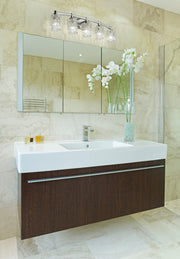 Aubrey 5 Light 40.75" Vanity in Brushed Nickel in a room setting