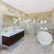 Aubrey 5 Light 40.75" Vanity in Chrome in a room setting