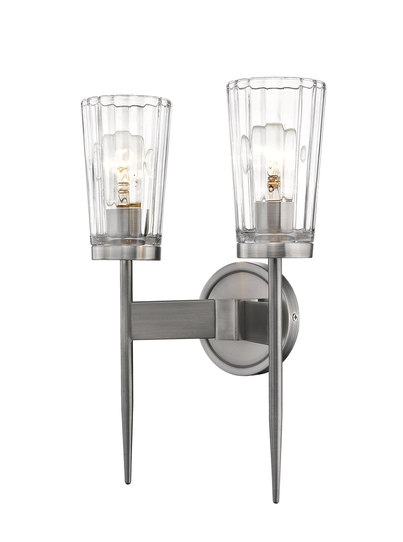 Flair 2 Light 11" Wall Sconce in Antique Nickel