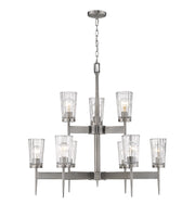 Flair 9 Light 31" Chandelier in Antique Nickel