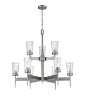 Flair 9 Light 31" Chandelier in Antique Nickel