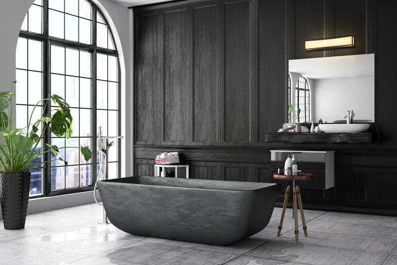 Baden 2 Light 24" Vanity in Matte Black in a room setting
