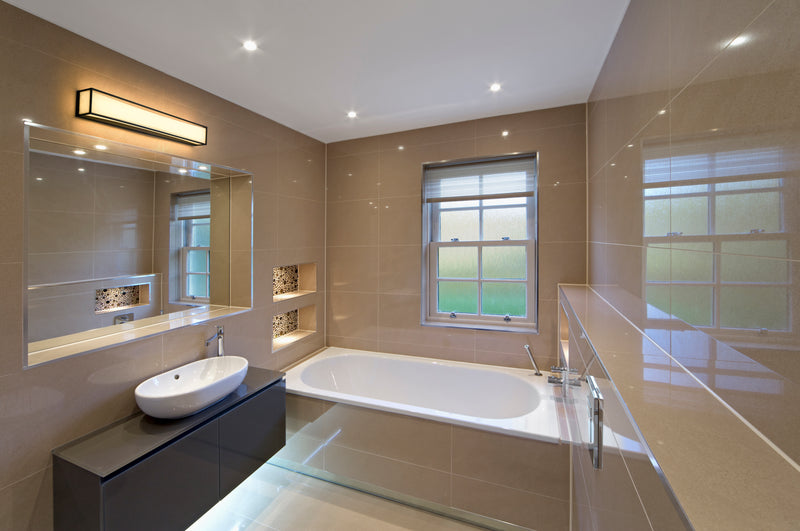 Baden 2 Light 46" Vanity in Matte Black in a room setting