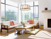 Lenyx Pendant 8 Light 32" Chandelier in Iron Ore in a room setting