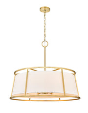 Lenyx Pendant 8 Light 32" Chandelier in Rubbed Brass