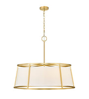 Lenyx Pendant 8 Light 32" Chandelier in Rubbed Brass