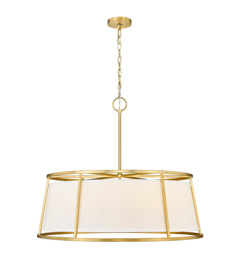 Lenyx Pendant 8 Light 32" Chandelier in Rubbed Brass