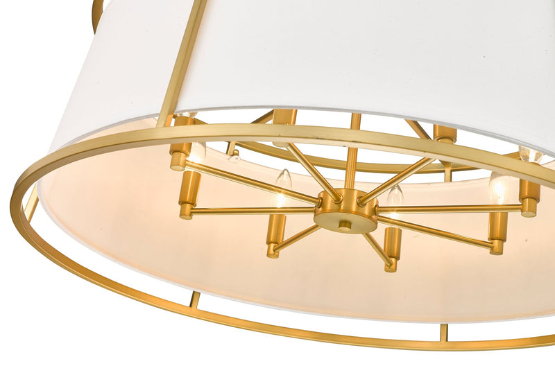 Lenyx Pendant 8 Light 32" Chandelier in Rubbed Brass