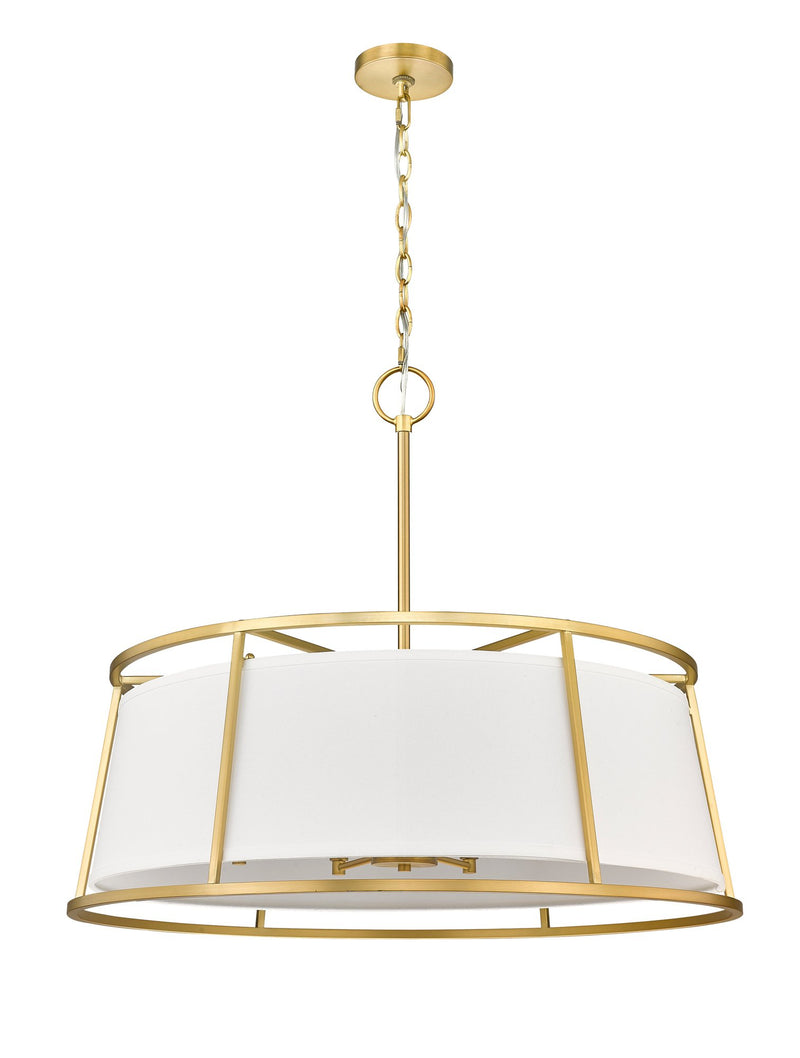 Lenyx Pendant 8 Light 32" Chandelier in Rubbed Brass