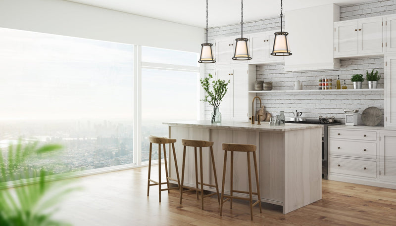 Lenyx Chandelier 10" Chandelier in Iron Ore in a room setting