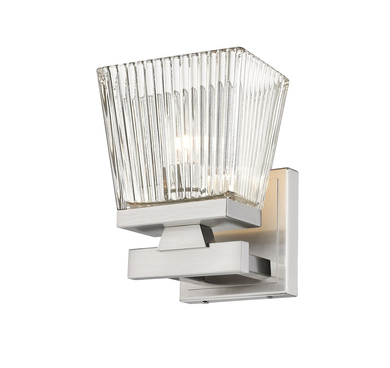 Astor 1 Light 5.75" Wall Sconce, Clear Shade in Brushed Nickel