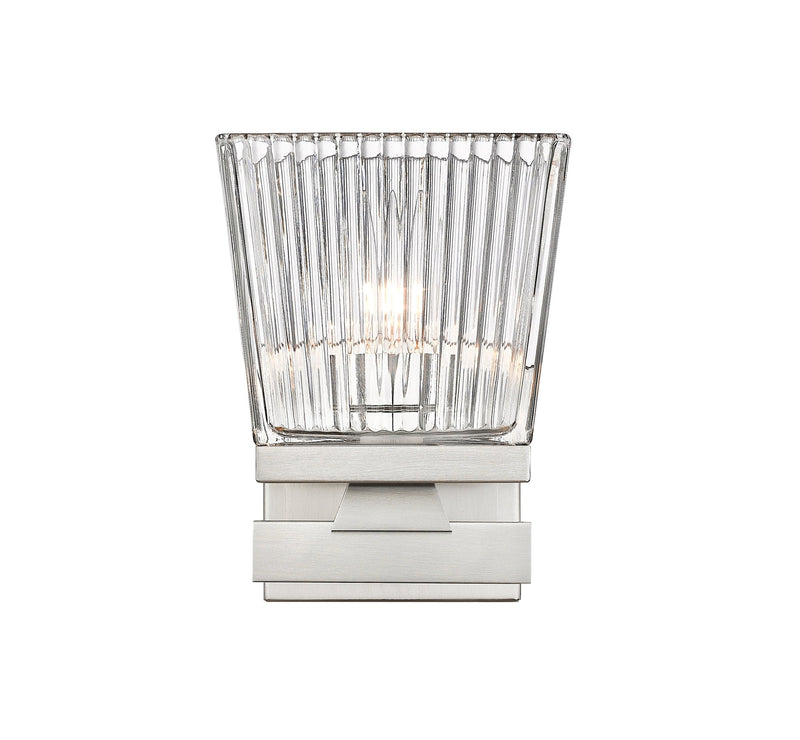 Astor 1 Light 5.75" Wall Sconce, Clear Shade in Brushed Nickel