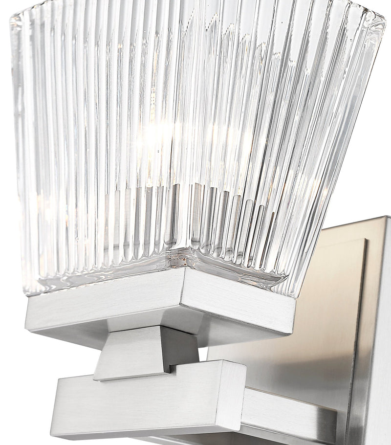 Astor 1 Light 5.75" Wall Sconce, Clear Shade in Brushed Nickel