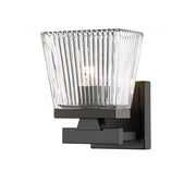 Astor 1 Light 5.75" Wall Sconce, Clear Shade in Matte Black