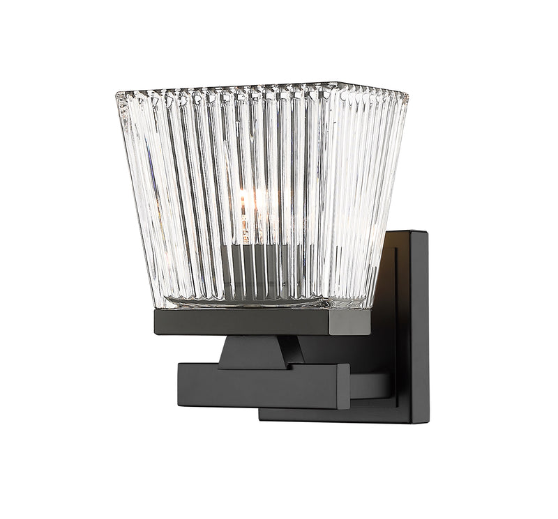 Astor 1 Light 5.75" Wall Sconce, Clear Shade in Matte Black