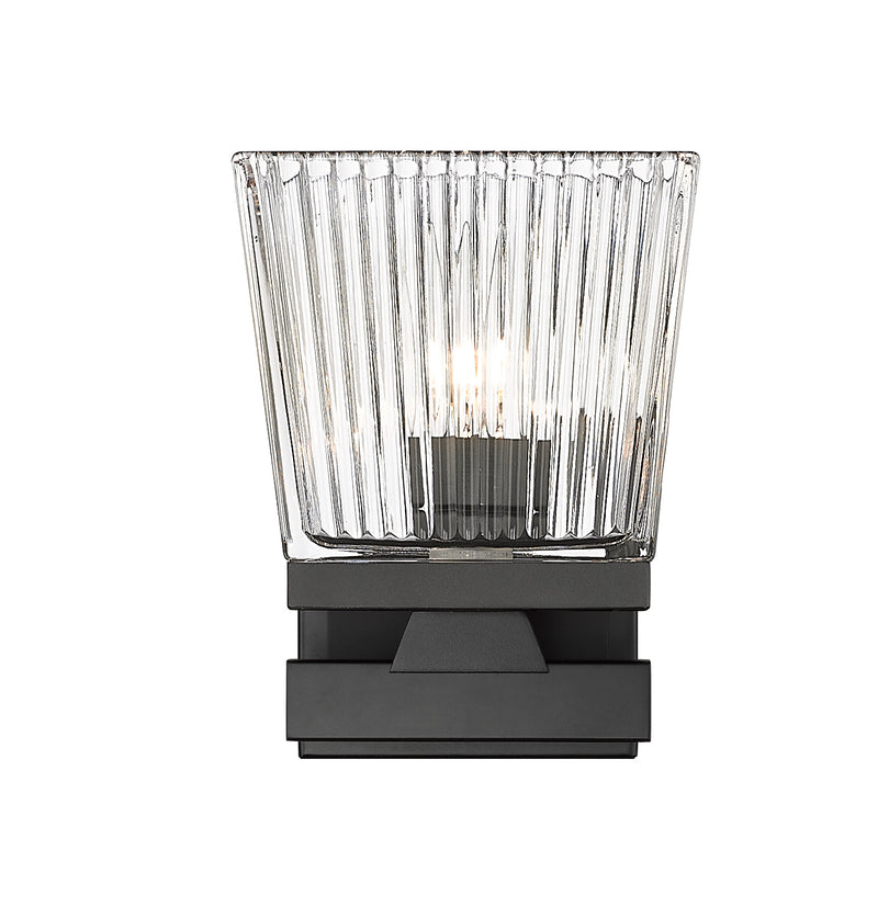 Astor 1 Light 5.75" Wall Sconce, Clear Shade in Matte Black