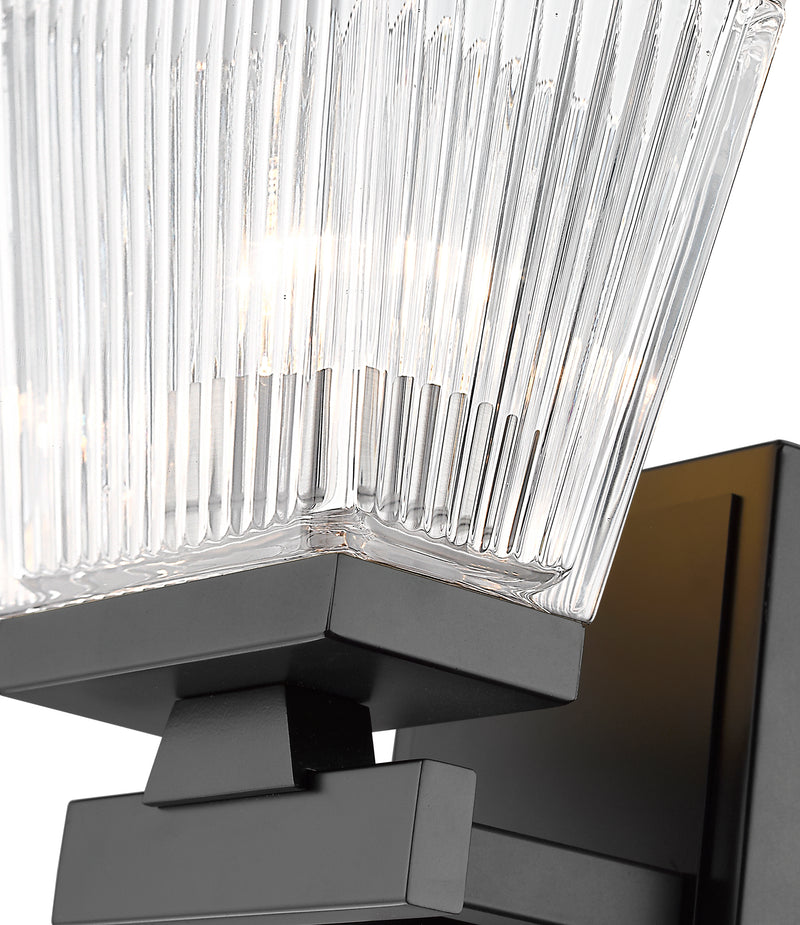 Astor 1 Light 5.75" Wall Sconce, Clear Shade in Matte Black