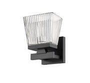 Astor 1 Light 5.75" Wall Sconce, Clear Shade in Matte Black