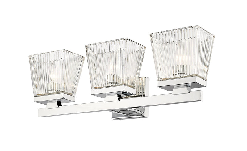 Astor 3 Light 23" Vanity, Clear Shade in Chrome