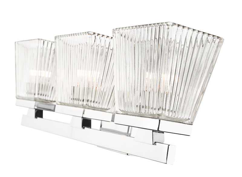 Astor 3 Light 23" Vanity, Clear Shade in Chrome
