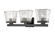 Astor 3 Light 23" Vanity, Clear Shade in Matte Black