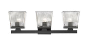 Astor 3 Light 23" Vanity, Clear Shade in Matte Black