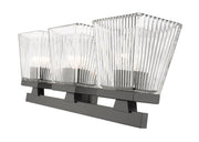 Astor 3 Light 23" Vanity, Clear Shade in Matte Black