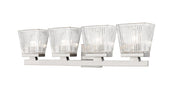 Astor 4 Light 29" Vanity, Clear Shade in Brushed Nickel