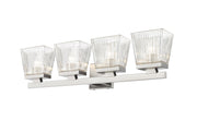 Astor 4 Light 29" Vanity, Clear Shade in Brushed Nickel