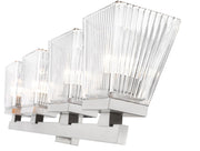 Astor 4 Light 29" Vanity, Clear Shade in Brushed Nickel