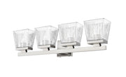 Astor 4 Light 29" Vanity, Clear Shade in Brushed Nickel