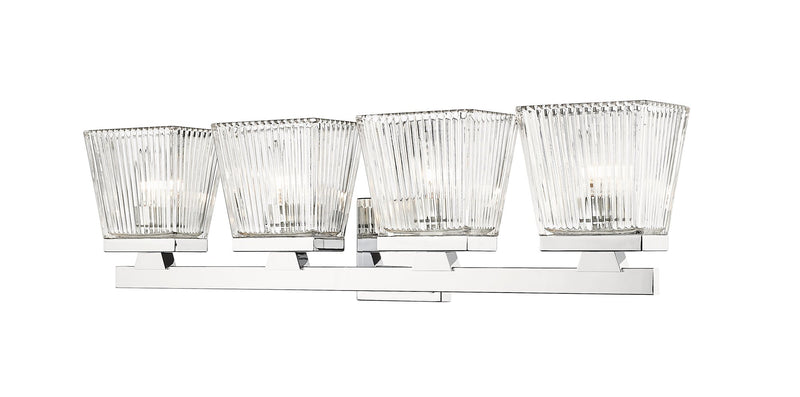 Astor 4 Light 29" Vanity, Clear Shade in Chrome