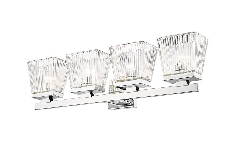 Astor 4 Light 29" Vanity, Clear Shade in Chrome
