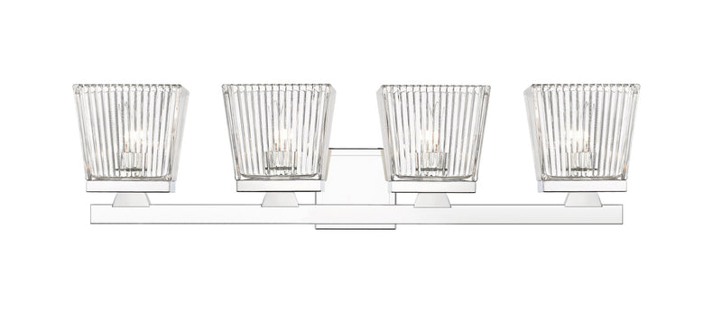 Astor 4 Light 29" Vanity, Clear Shade in Chrome