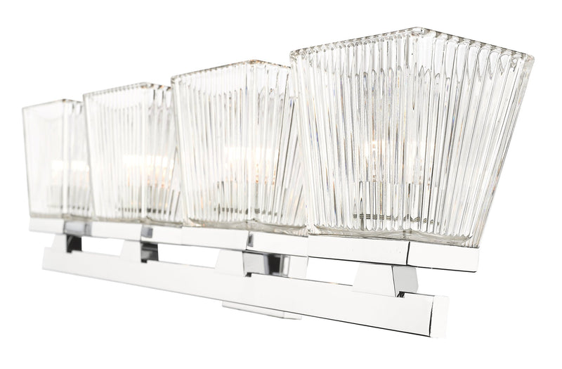 Astor 4 Light 29" Vanity, Clear Shade in Chrome