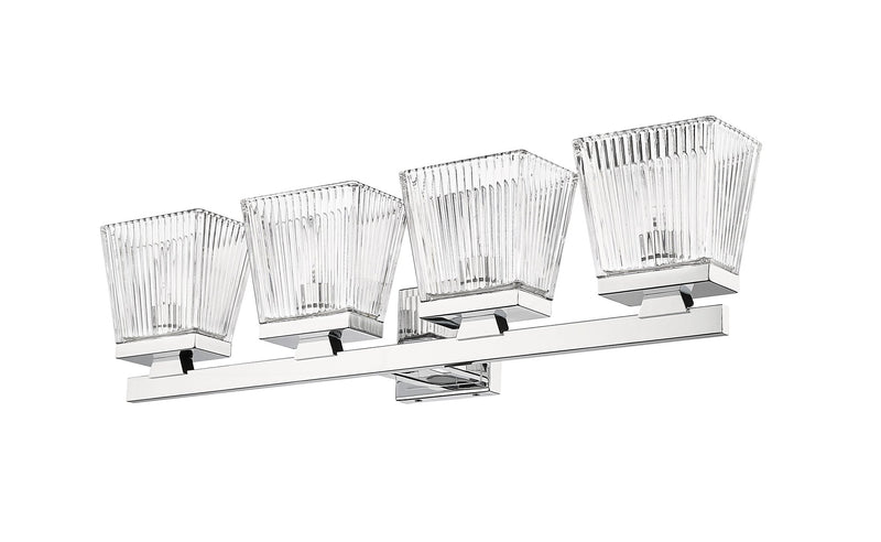 Astor 4 Light 29" Vanity, Clear Shade in Chrome