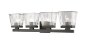Astor 4 Light 29" Vanity, Clear Shade in Matte Black
