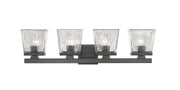 Astor 4 Light 29" Vanity, Clear Shade in Matte Black