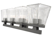 Astor 4 Light 29" Vanity, Clear Shade in Matte Black