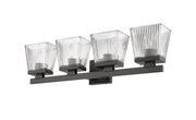 Astor 4 Light 29" Vanity, Clear Shade in Matte Black
