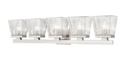 Astor 5 Light 36" Vanity, Clear Shade in Brushed Nickel