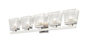 Astor 5 Light 36" Vanity, Clear Shade in Brushed Nickel
