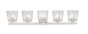 Astor 5 Light 36" Vanity, Clear Shade in Brushed Nickel