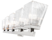Astor 5 Light 36" Vanity, Clear Shade in Brushed Nickel
